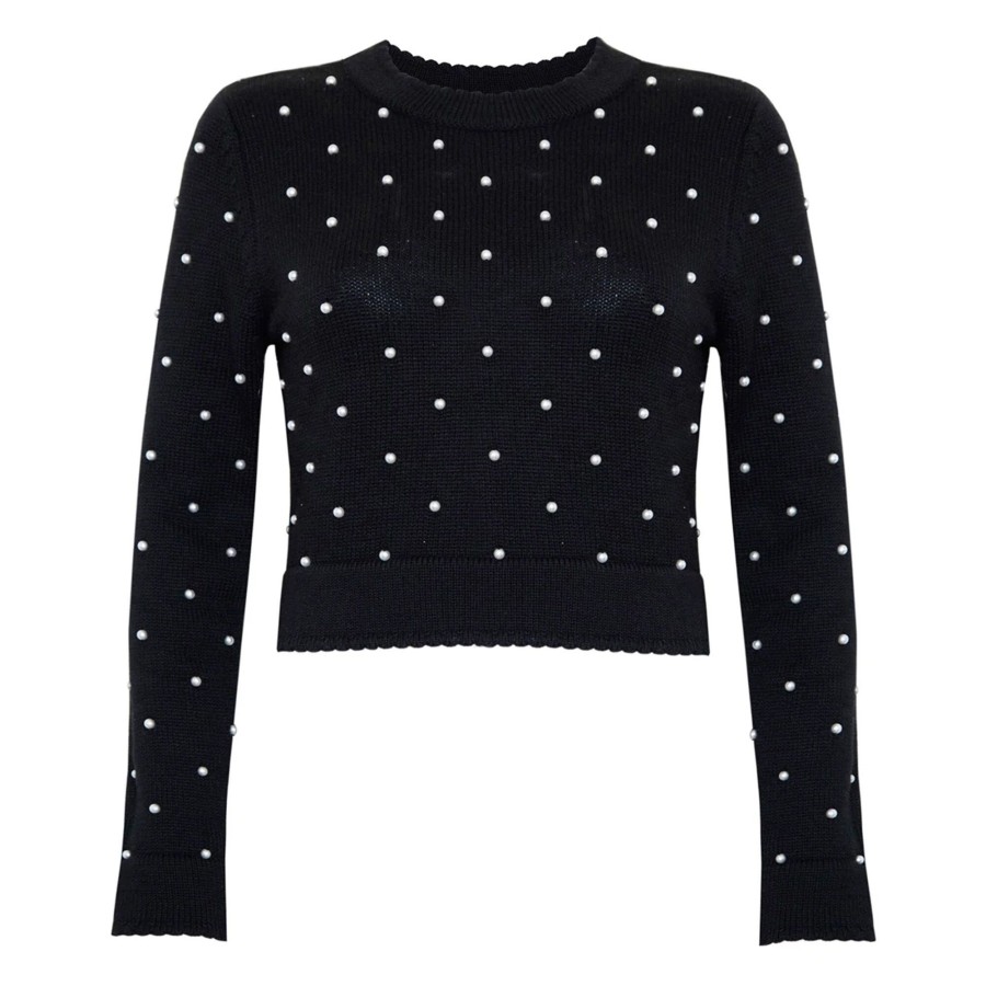 Clothing Hunter Bell | Deveraux Sweater Pearl/Black