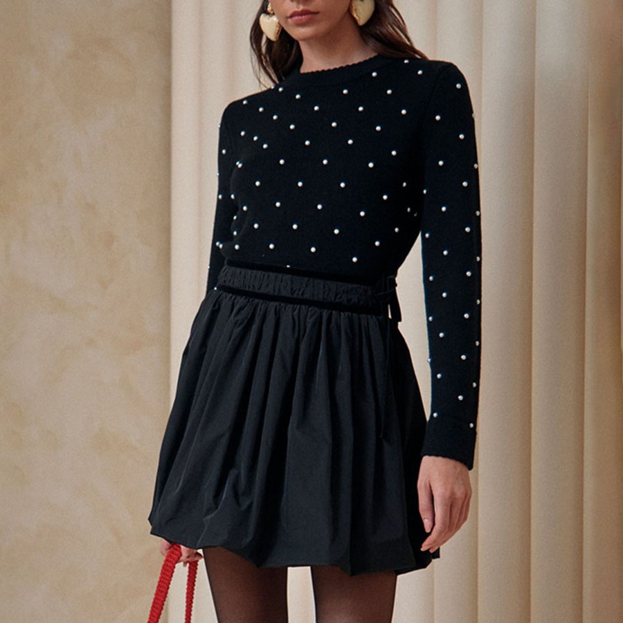 Clothing Hunter Bell | Deveraux Sweater Pearl/Black