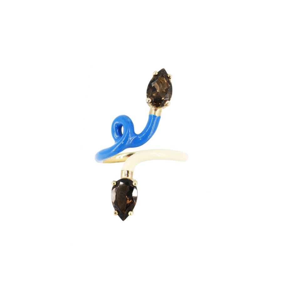 Jewelry Bea Bongiasca | Double B Vine Ring Panna/Cobalt