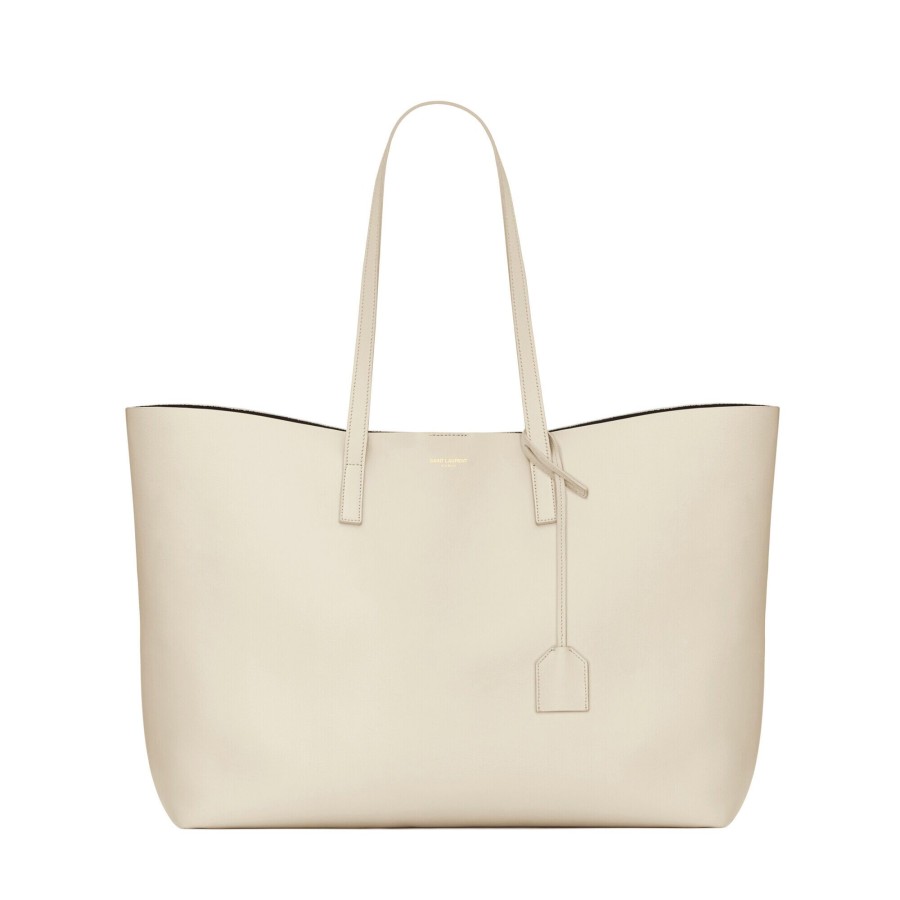 Handbags Saint Laurent | Leather Shopping Tote Crema Soft