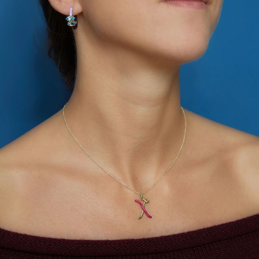 Jewelry Bea Bongiasca | Letter X Charm Necklace Amarena