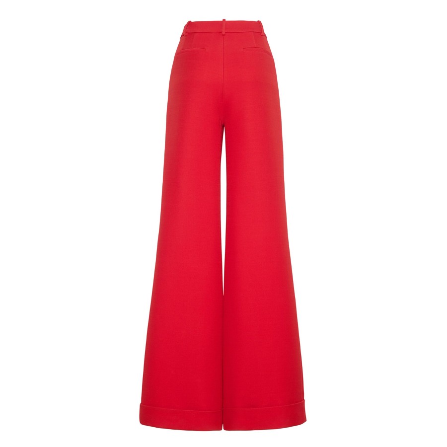 Clothing Adam Lippes | Deeda Pant In Silk Wool Vermilion