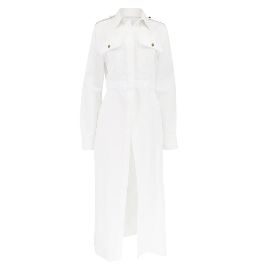 Clothing Alexander McQueen | Cutaway Military Shirt Optical White