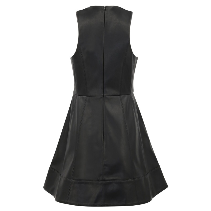 Clothing Alexis | Lorenza Vegan Leather Dress Noir