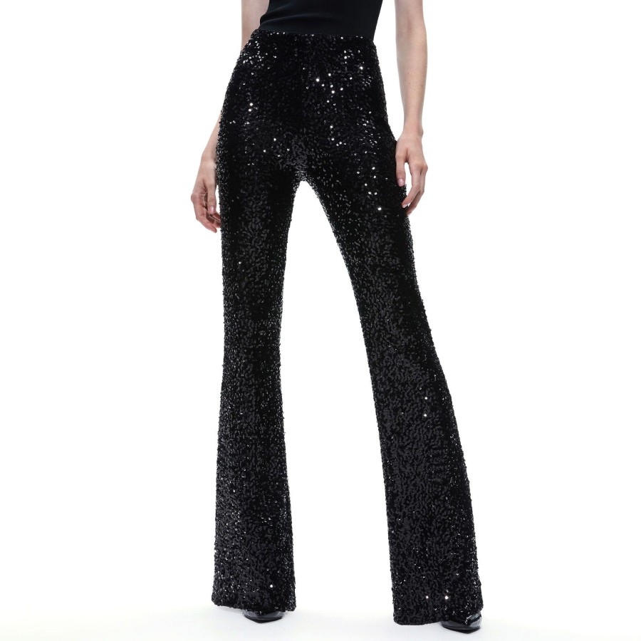 Clothing Alice + Olivia | Sequin Bootcut Pant Black