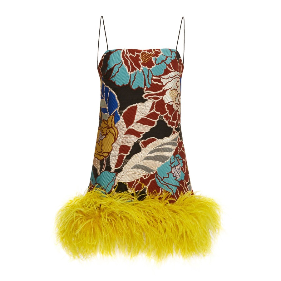 Clothing Taller Marmo | Daria Feather Dress Silver/Turquoise