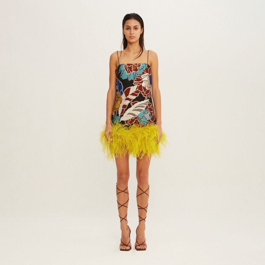 Clothing Taller Marmo | Daria Feather Dress Silver/Turquoise