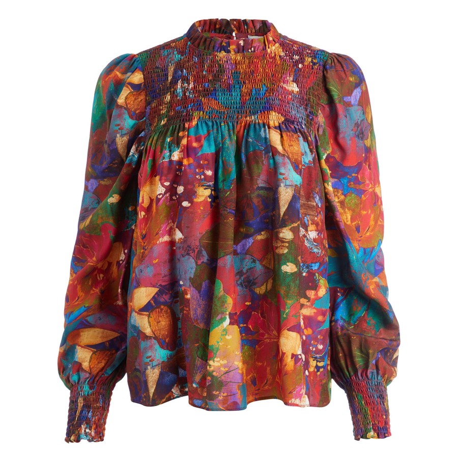 Clothing Marie Oliver | Sofia Smocked Blouse Lotus