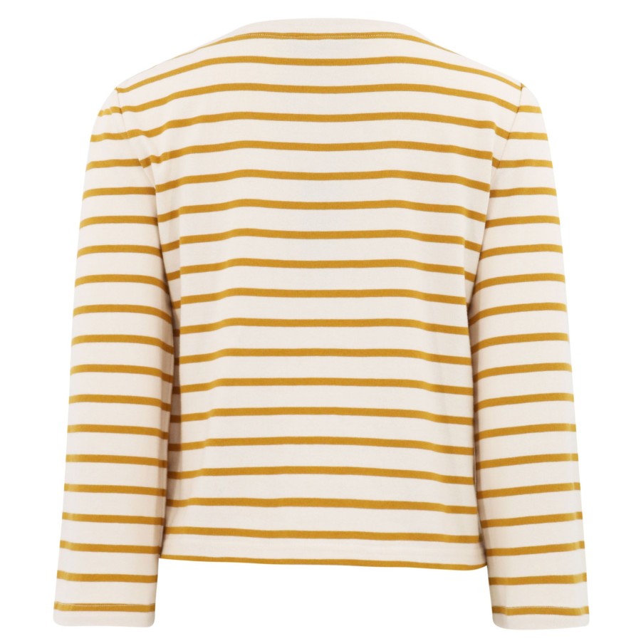 Clothing Veronica Beard | Hovey Striped Top Saffron Off White