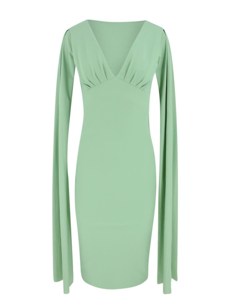 Clothing La Petite Robe | Zelia Cape Sleeve Dress Pear