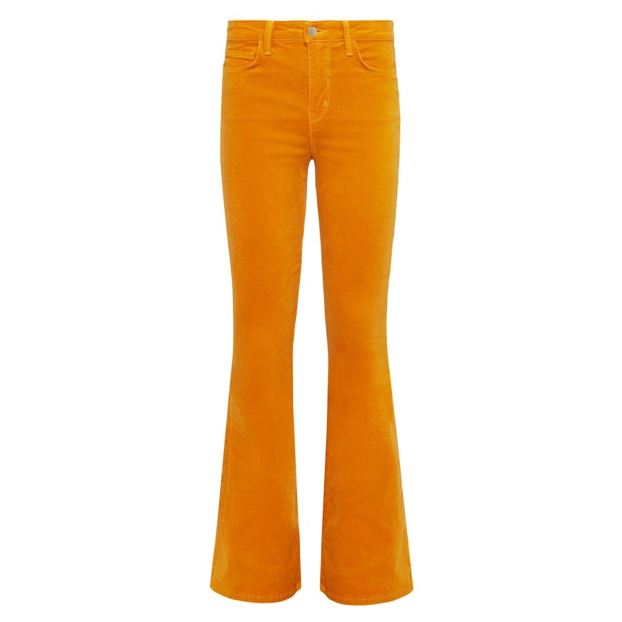 Clothing L'Agence | Marty High Rise Velvet Jean Citrine