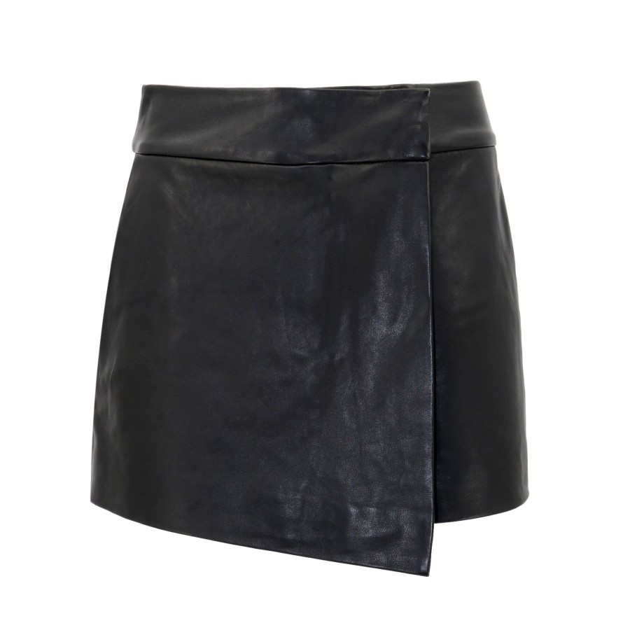 Clothing Derek Lam 10 Crosby | Covey Leather Mini Skort Black