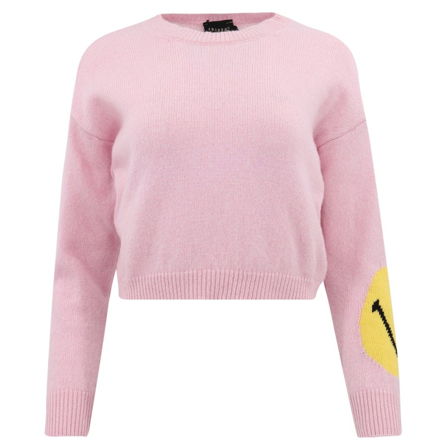 Clothing Joshua Sanders | Smiley Crop Long Sleeve Sweater Pink