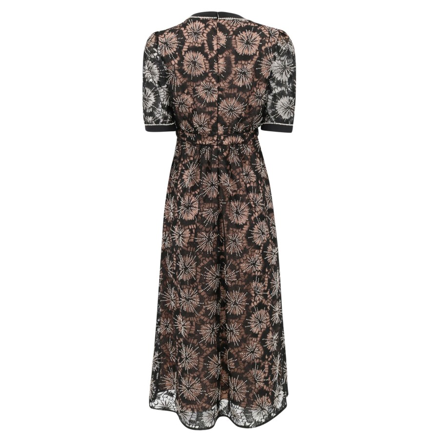 Clothing Saloni | Jamie C Embellishment Bows Dress Black