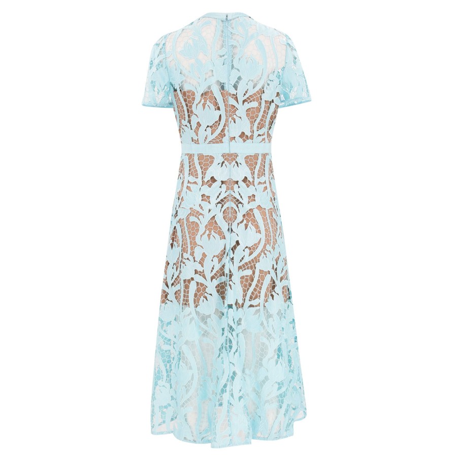 Clothing Self-Portrait | Lace Midi Dress Blue