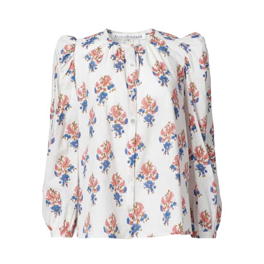 Clothing Alix of Bohemia | Anna Cactus Flower Shirt White Desert