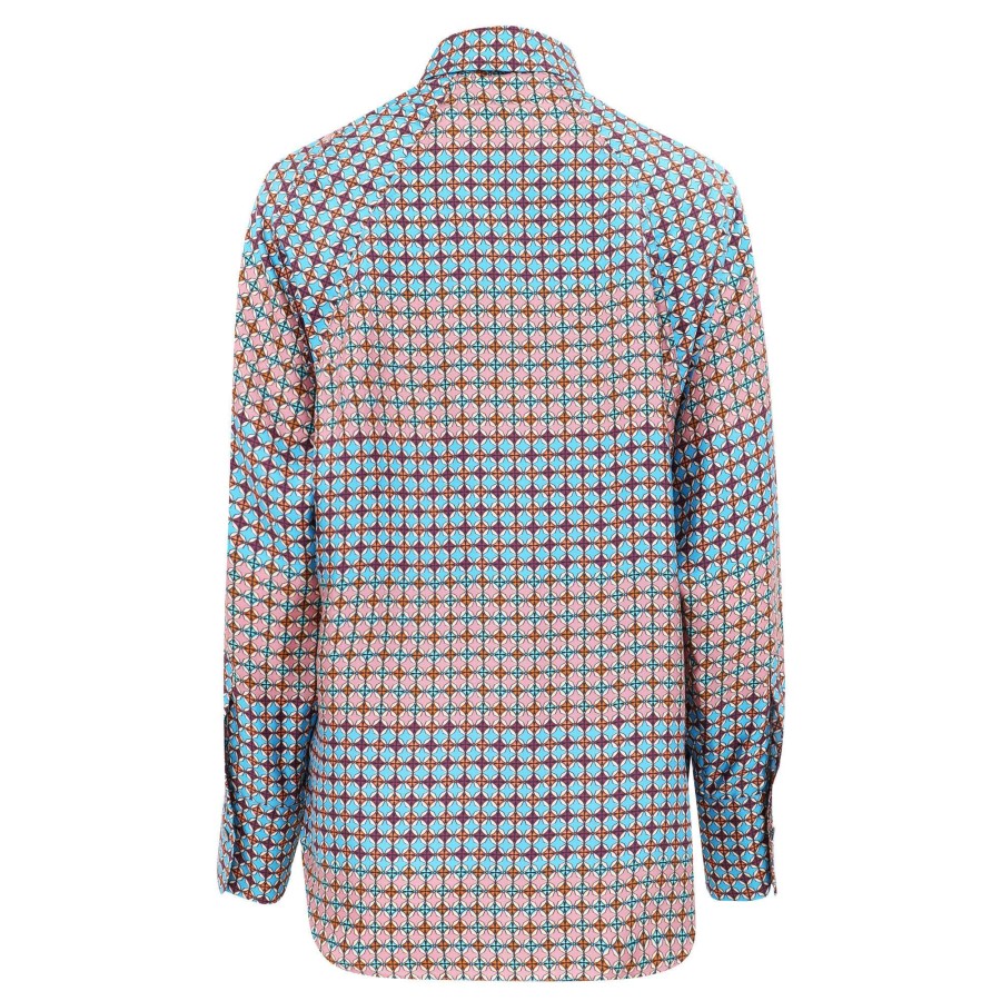 Clothing Odeeh | Mini Tiles Blouse Cerulean