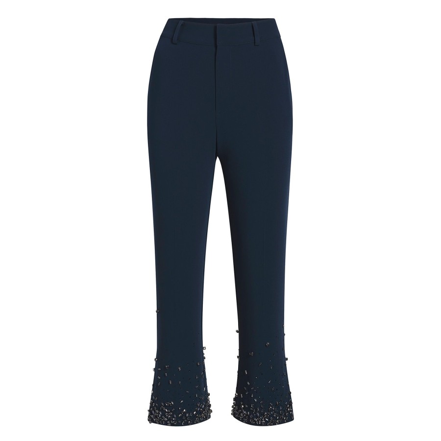 Clothing Cinq à Sept | Rhinestone Crackle Cropped Kerry Pant Black
