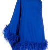 Clothing Taller Marmo | Piccolo Ubud Feather-Trim Dress Royal_Blue