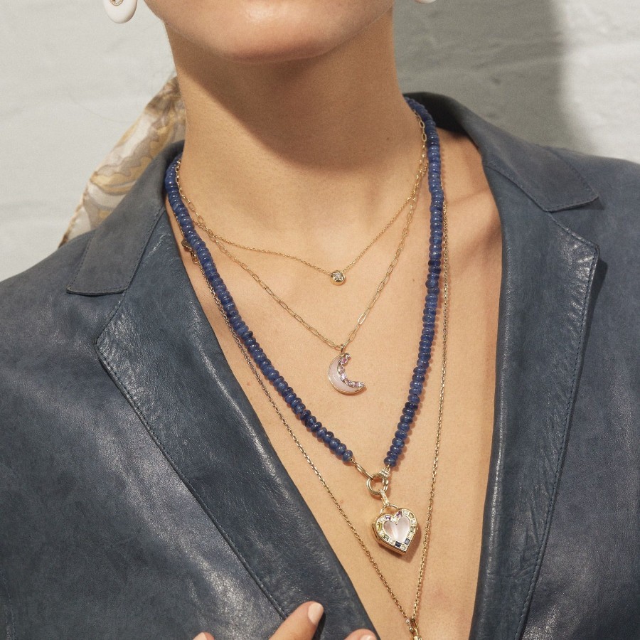 Jewelry Sorellina | Mini Monroe Crescent Moon Necklace Pink
