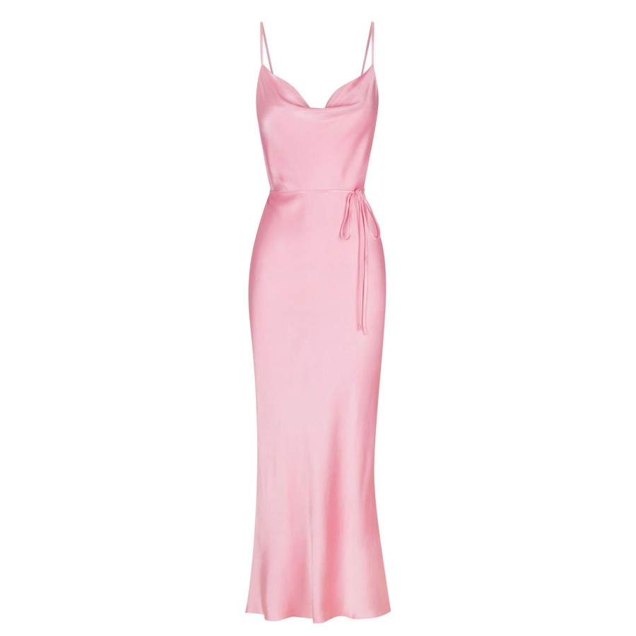 Clothing Shona Joy | La Lune Bias Cowl Midi Dress Peony
