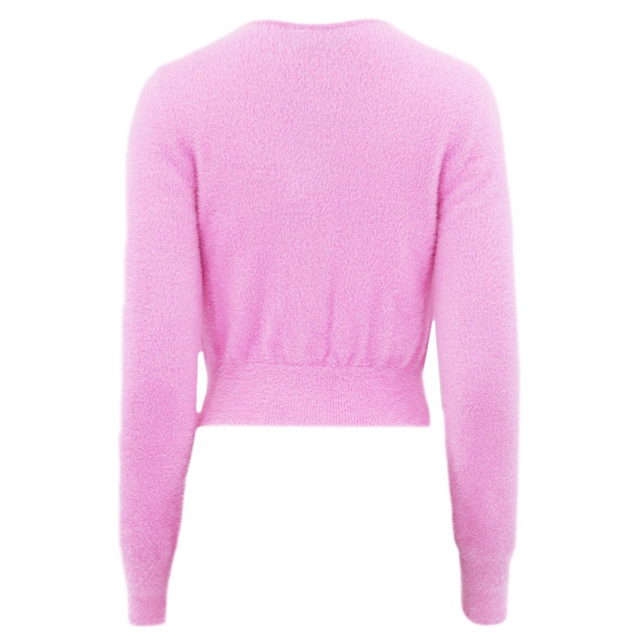 Clothing Moschino Jeans | Fuzzy Cropped Cardigan Pink