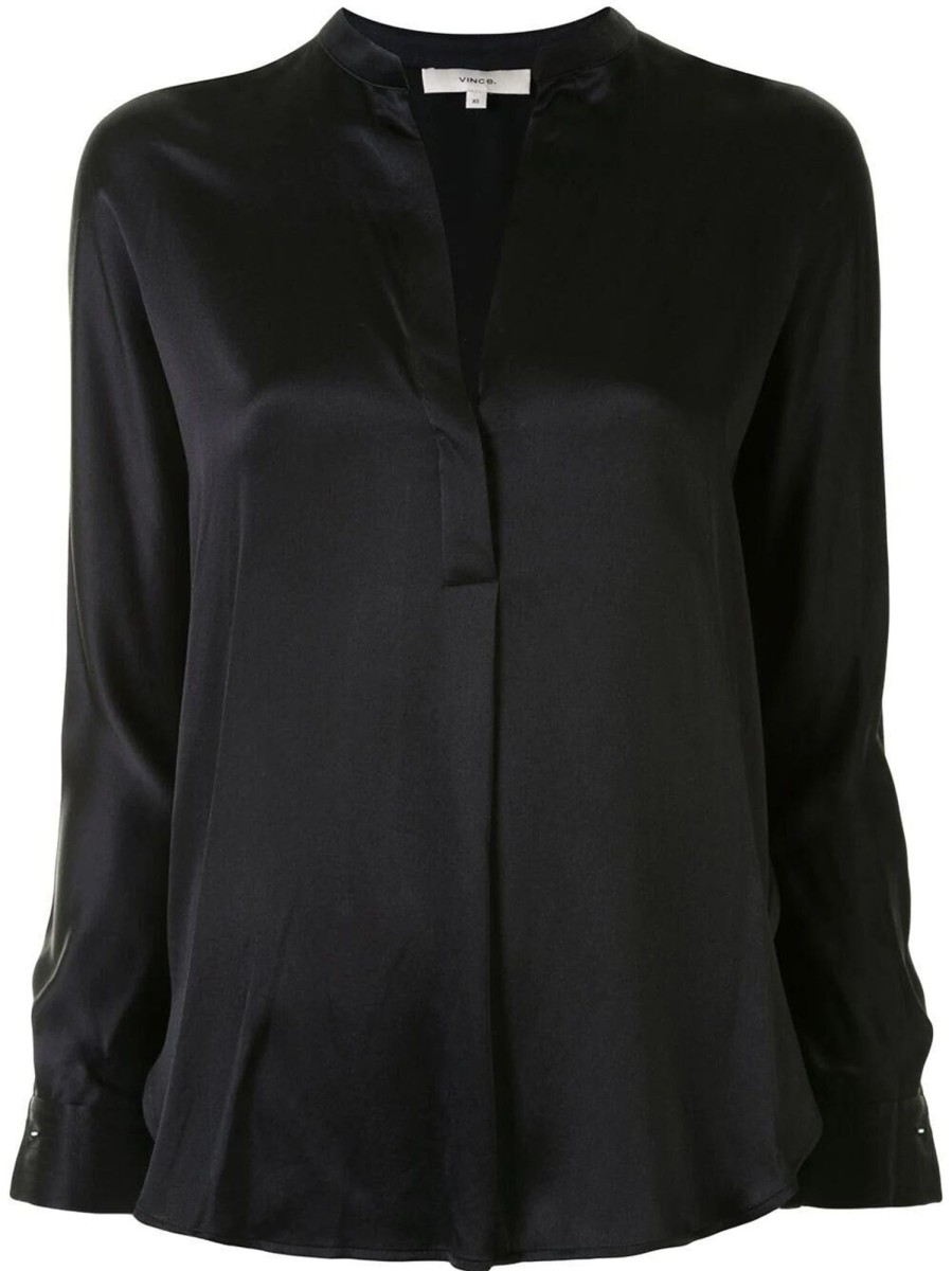 Clothing Vince | Silk Band Collar Blouse Opticwhi