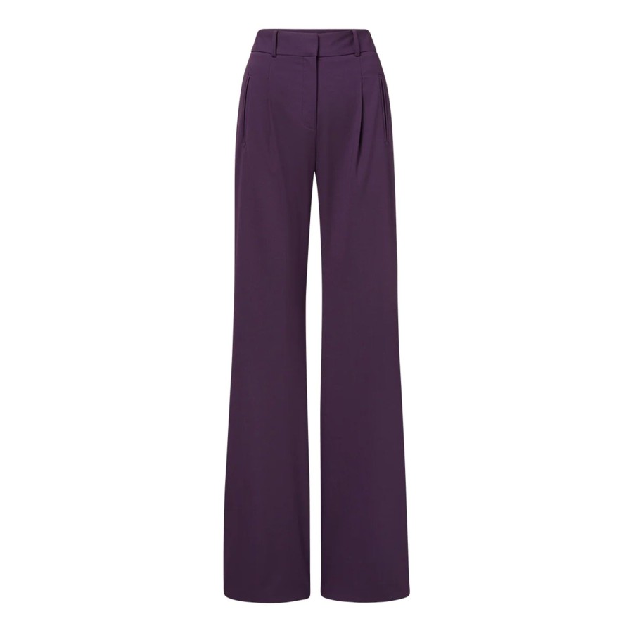 Clothing Veronica Beard | Ollie Wide-Leg Pant Dark Aubergine
