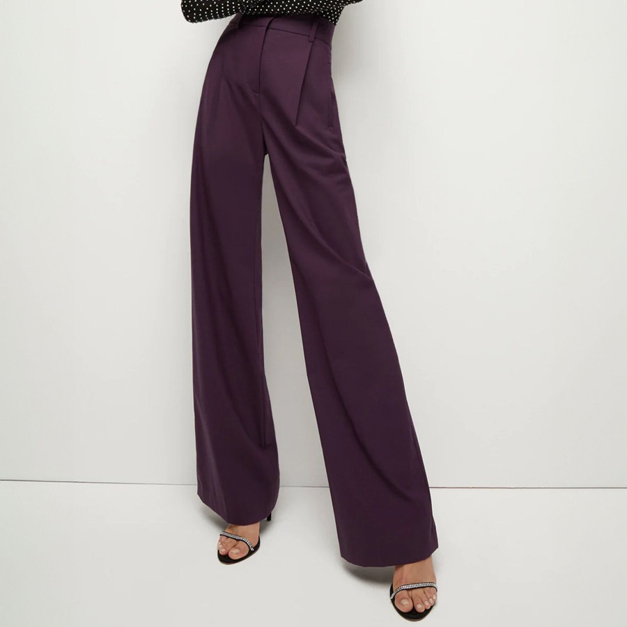 Clothing Veronica Beard | Ollie Wide-Leg Pant Dark Aubergine