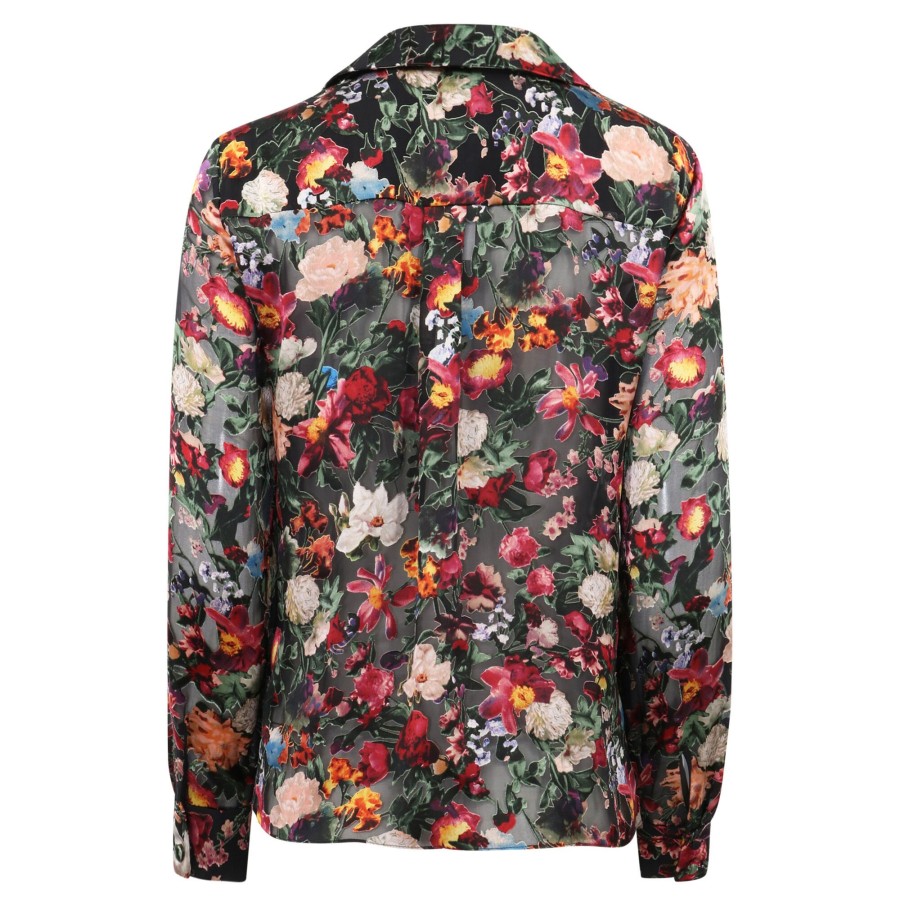 Clothing Alice + Olivia | Eloise Silk-Blend Floral Shirt After Midnight