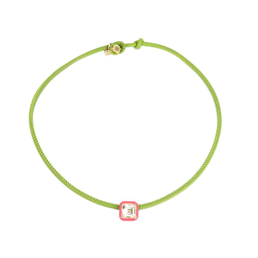 Jewelry Bea Bongiasca | Pop Choker With Octagon Green
