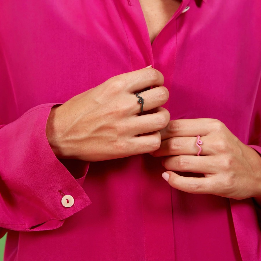 Jewelry Bea Bongiasca | Wave Stacking Ring Pink