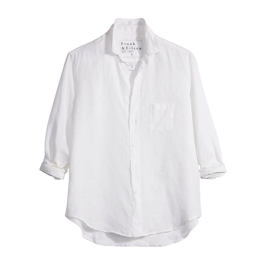 Clothing Frank & Eileen | Eileen Relaxed Linen Button-Up Shirt White Linen