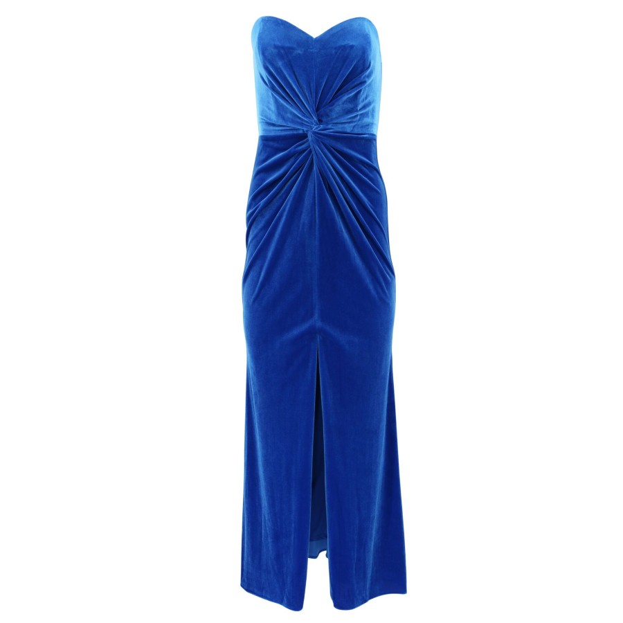 Clothing Aidan Mattox | Velvet Strapless Gown Canary