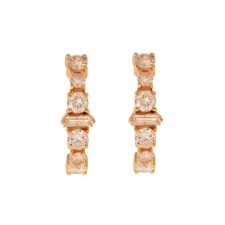 Jewelry Ileana Makri | Diamond Rivulet Hoops 1.1Ct