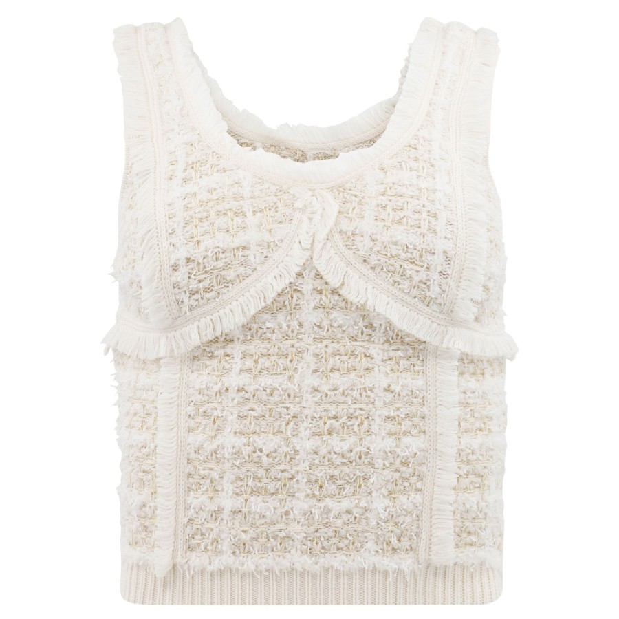 Clothing Simkhai | Florentine Tweed Tank Top White