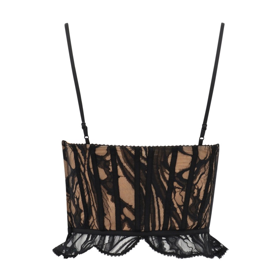 Clothing Simkhai | Dalila Lace Bustier Black