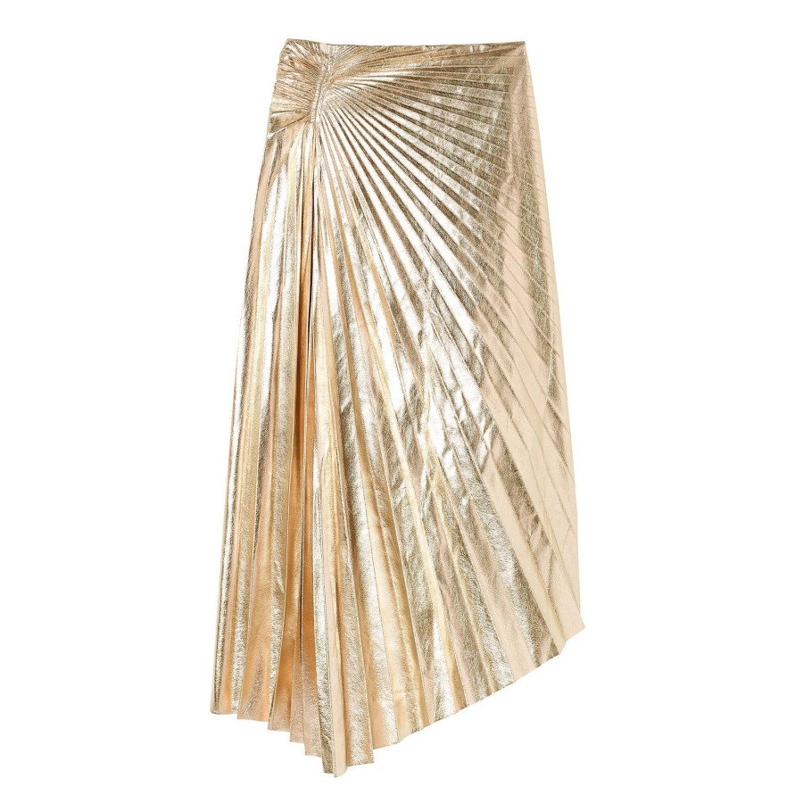 Clothing A.L.C. | Tori Metallic Vegan Leather Skirt Pale Gold