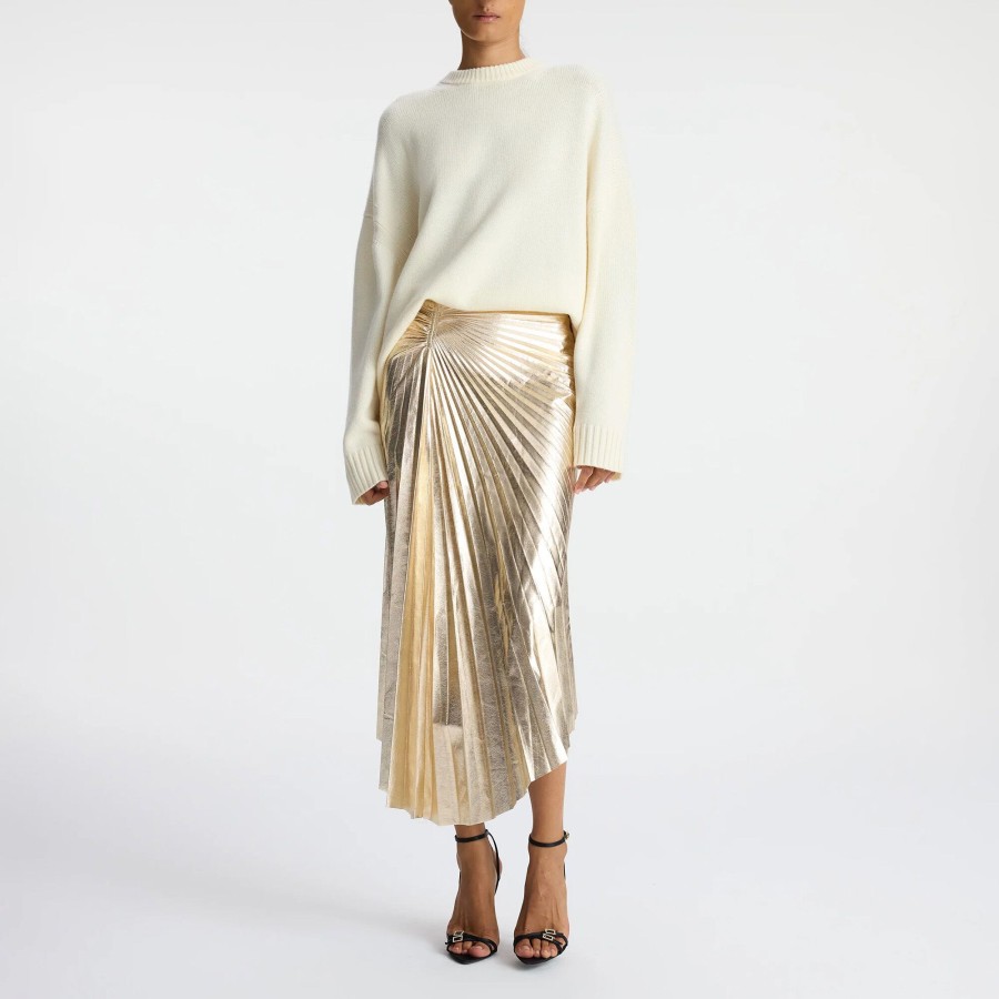 Clothing A.L.C. | Tori Metallic Vegan Leather Skirt Pale Gold