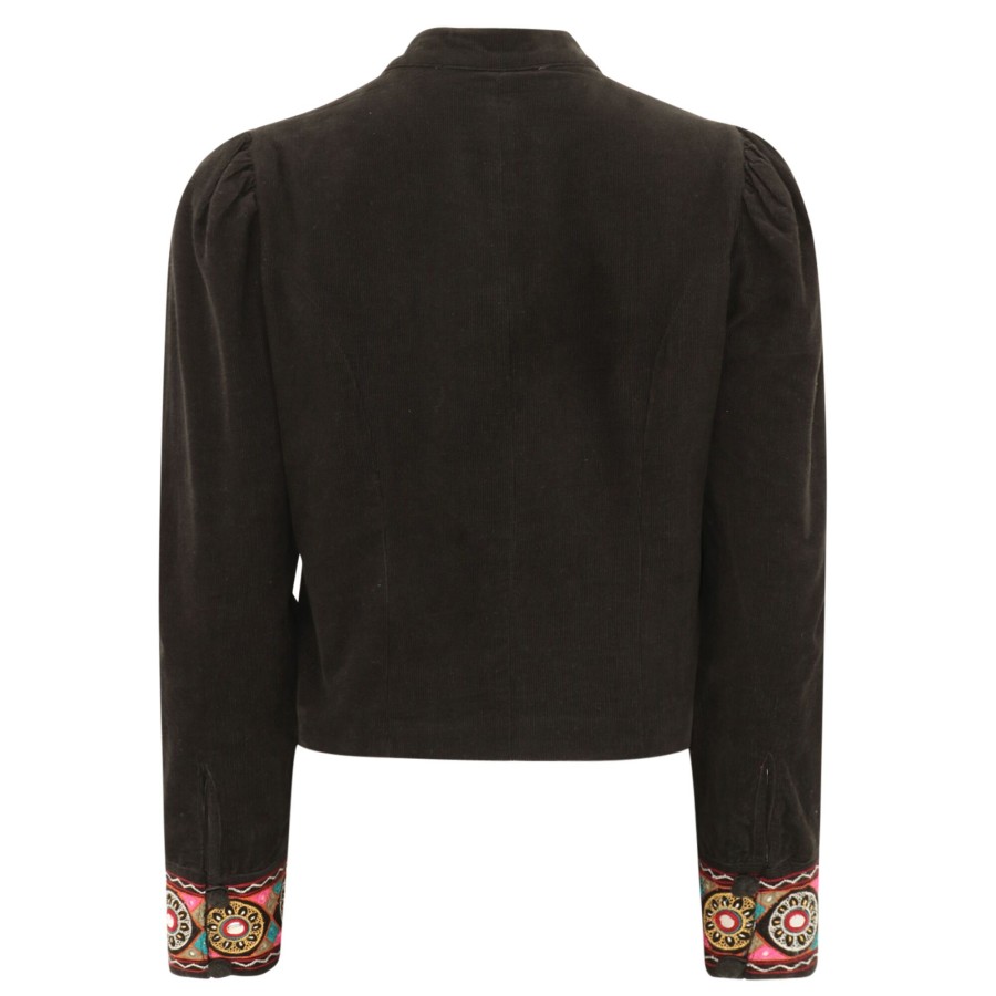 Clothing Love The Label | Jasmine Corduroy Embroidered Jacket Indira Embroidery