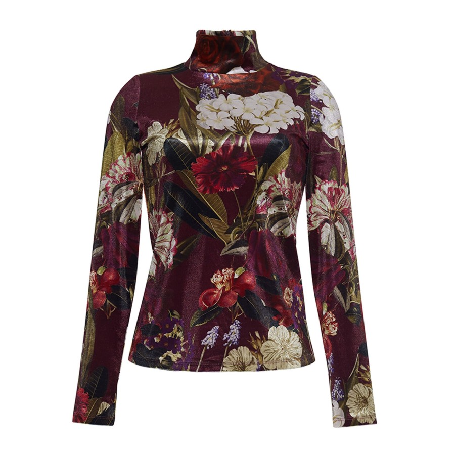 Clothing Cara Cara | Suzie Velvet Top Garden Flora Winetasting
