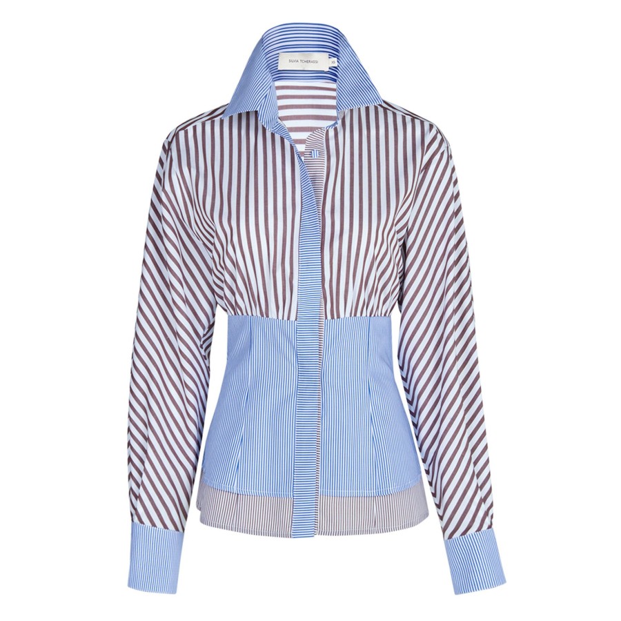 Clothing Silvia Tcherassi | Giorizia Blouse Blue/Brown