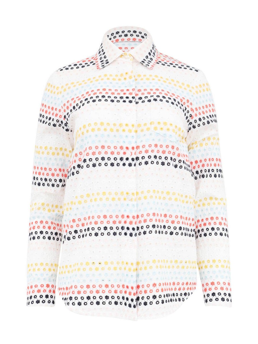 Clothing Le Superbe | Sunset Eyelet Boyfriend Shirt Sunsetey