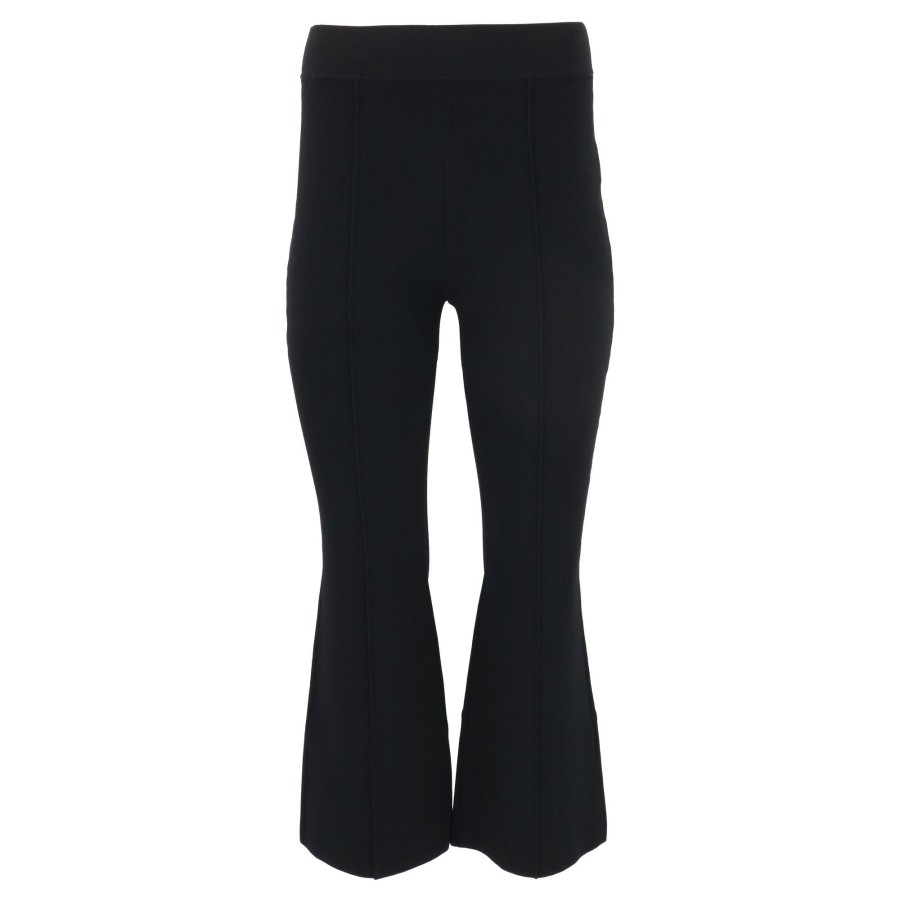 Clothing Adam Lippes | Kennedy Compact Jacquard Crop Flared Pants Black