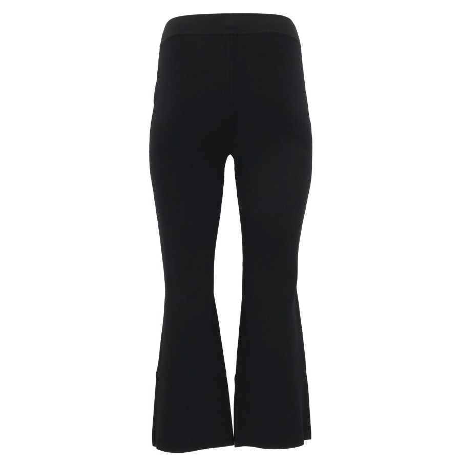 Clothing Adam Lippes | Kennedy Compact Jacquard Crop Flared Pants Black