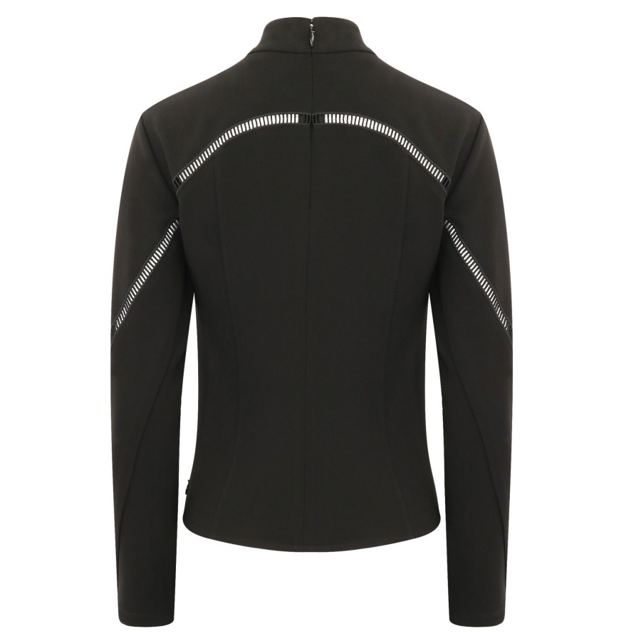 Clothing A.L.C. | Holly Open-Stitch Long Sleeve Top Black