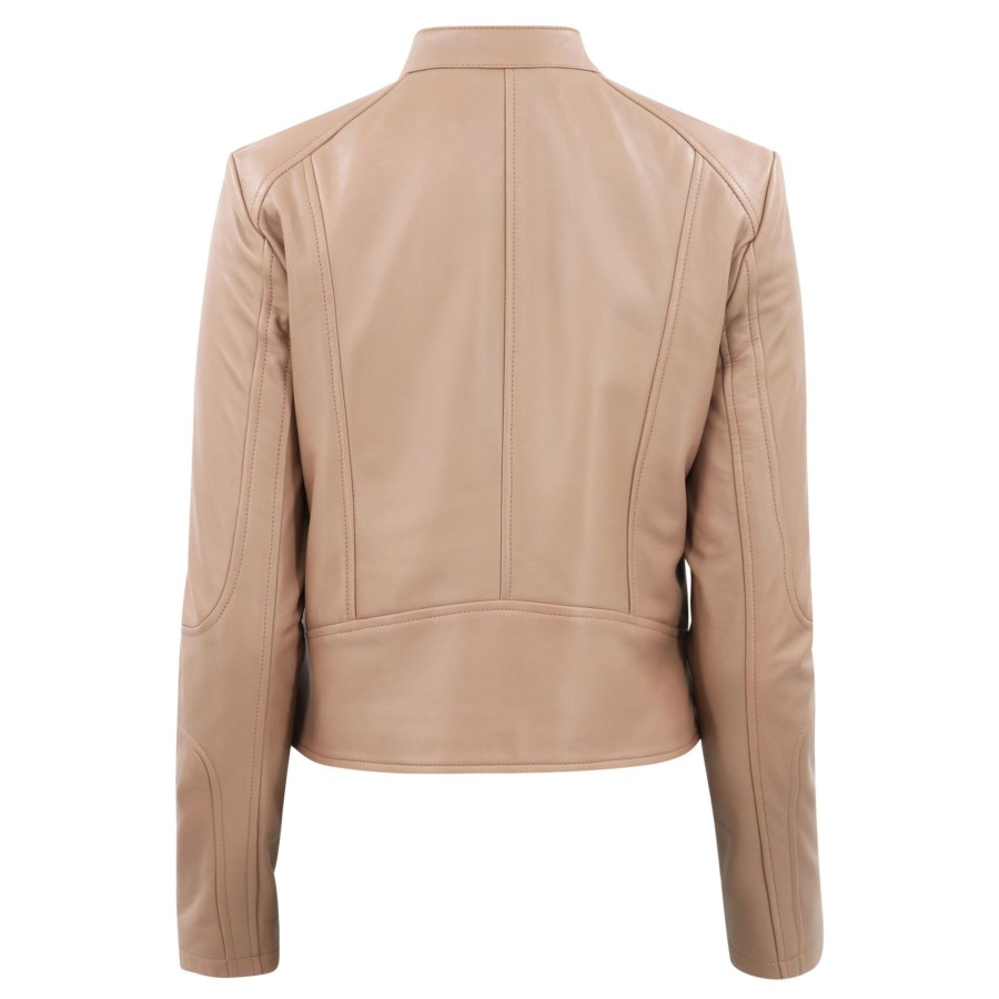 Clothing LaMarque | Eliana Leather Racer Jacket Mocha
