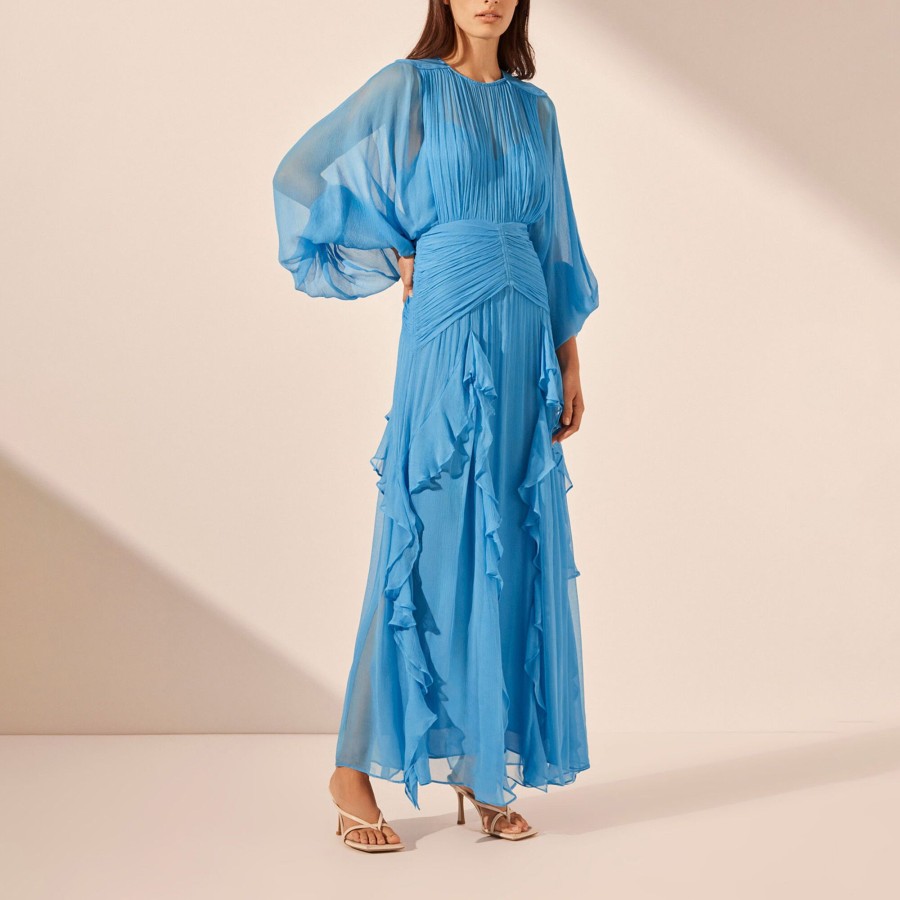 Clothing Shona Joy | Margot Round Neck Maxi Dress Aqua
