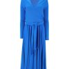 Clothing Proenza Schouler White Label | Long-Sleeved Crepe Wrap Dress Bright Blue