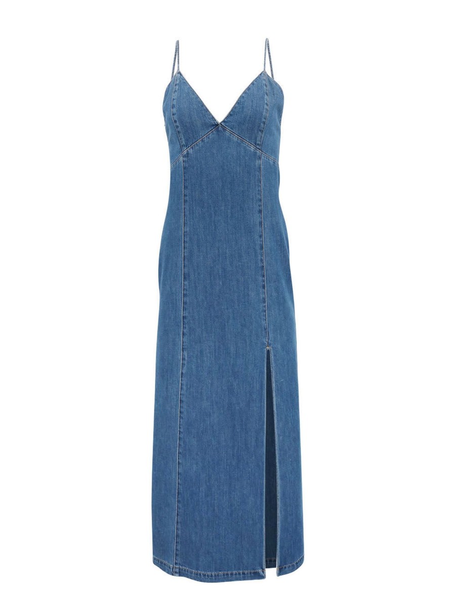 Clothing Alice + Olivia | Julietta Denim Midi Dress Avery Blue